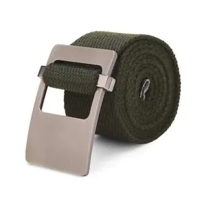 110CM Men Canvas Belt  Alloy Head Thick Weave Stripe Buckle Pants Strip