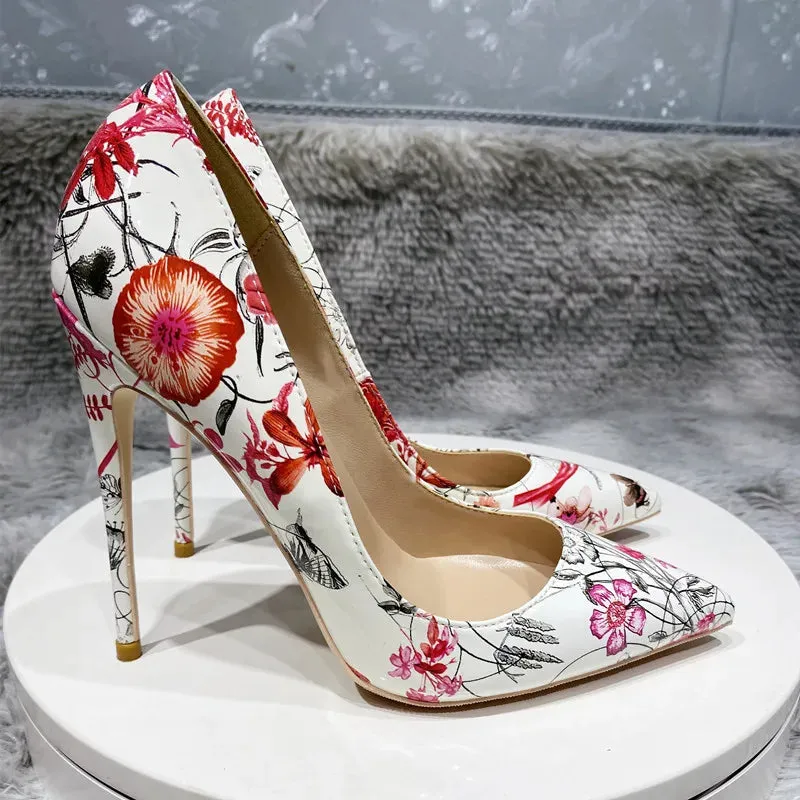 12cm Stiletto  Red graffiti high stiletto Heels