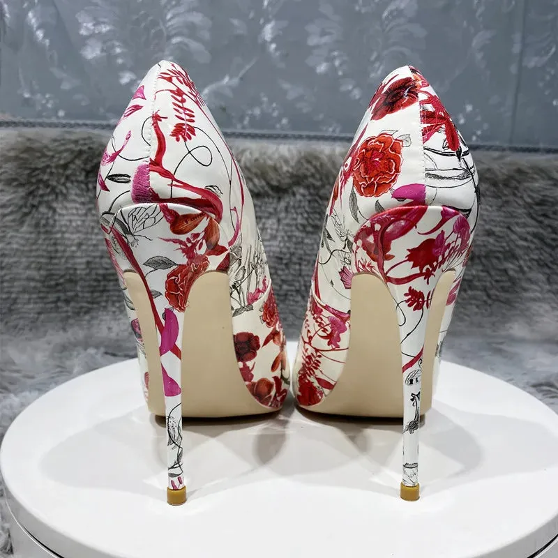 12cm Stiletto  Red graffiti high stiletto Heels