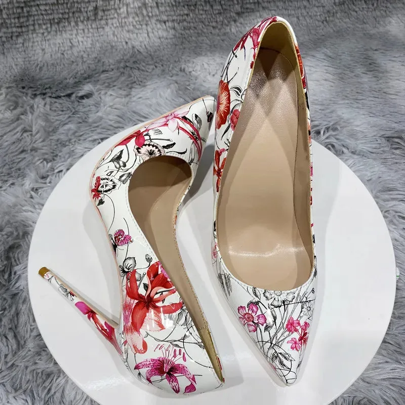 12cm Stiletto  Red graffiti high stiletto Heels