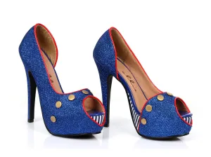 5" Heel Open Toe Pump (ES519-Harbor)