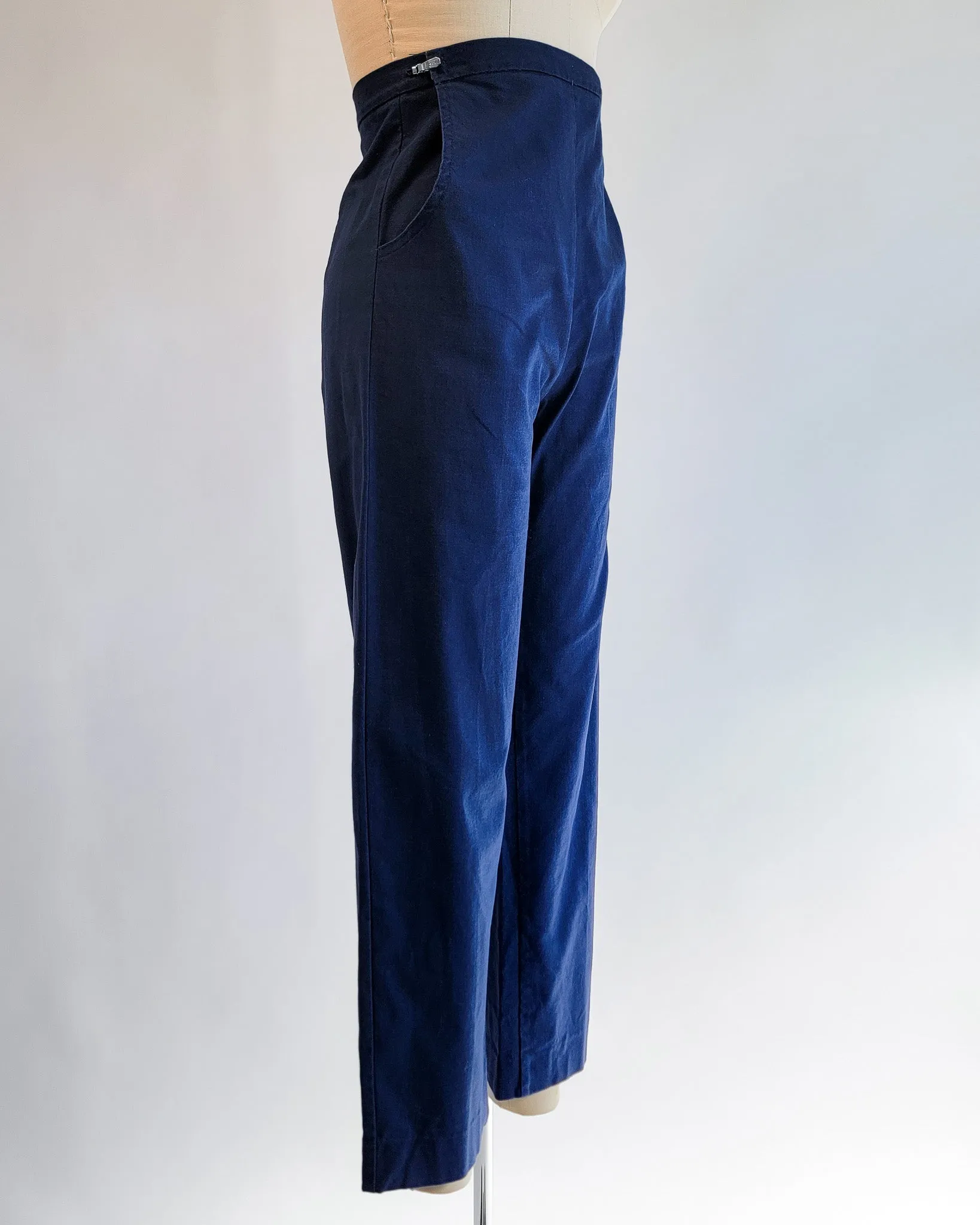 70s Pia & Paula Finish Navy Cotton Maternity Pants