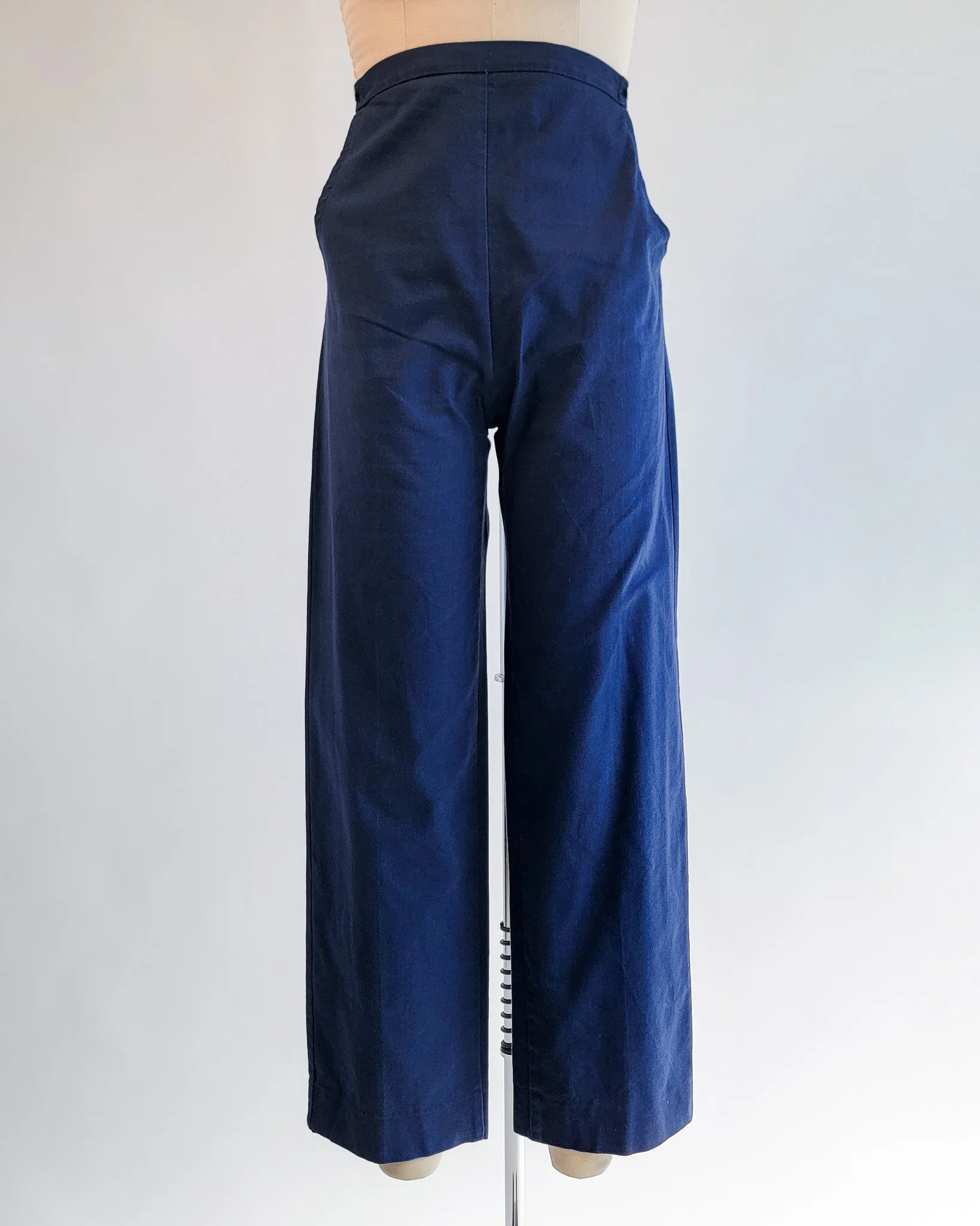 70s Pia & Paula Finish Navy Cotton Maternity Pants