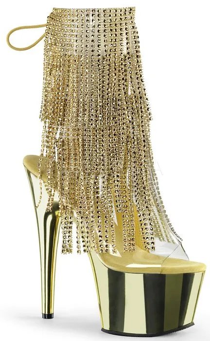 7" Heel Open Toe Fringe Ankle Boot (ADORE-1017RSF)