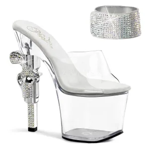 7" Rhinestone Embellished Gun Heel (REVOLVER-712)