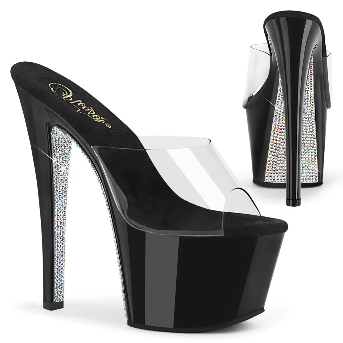 7" Rhinestone Platform Slide (SKY-301CRS)