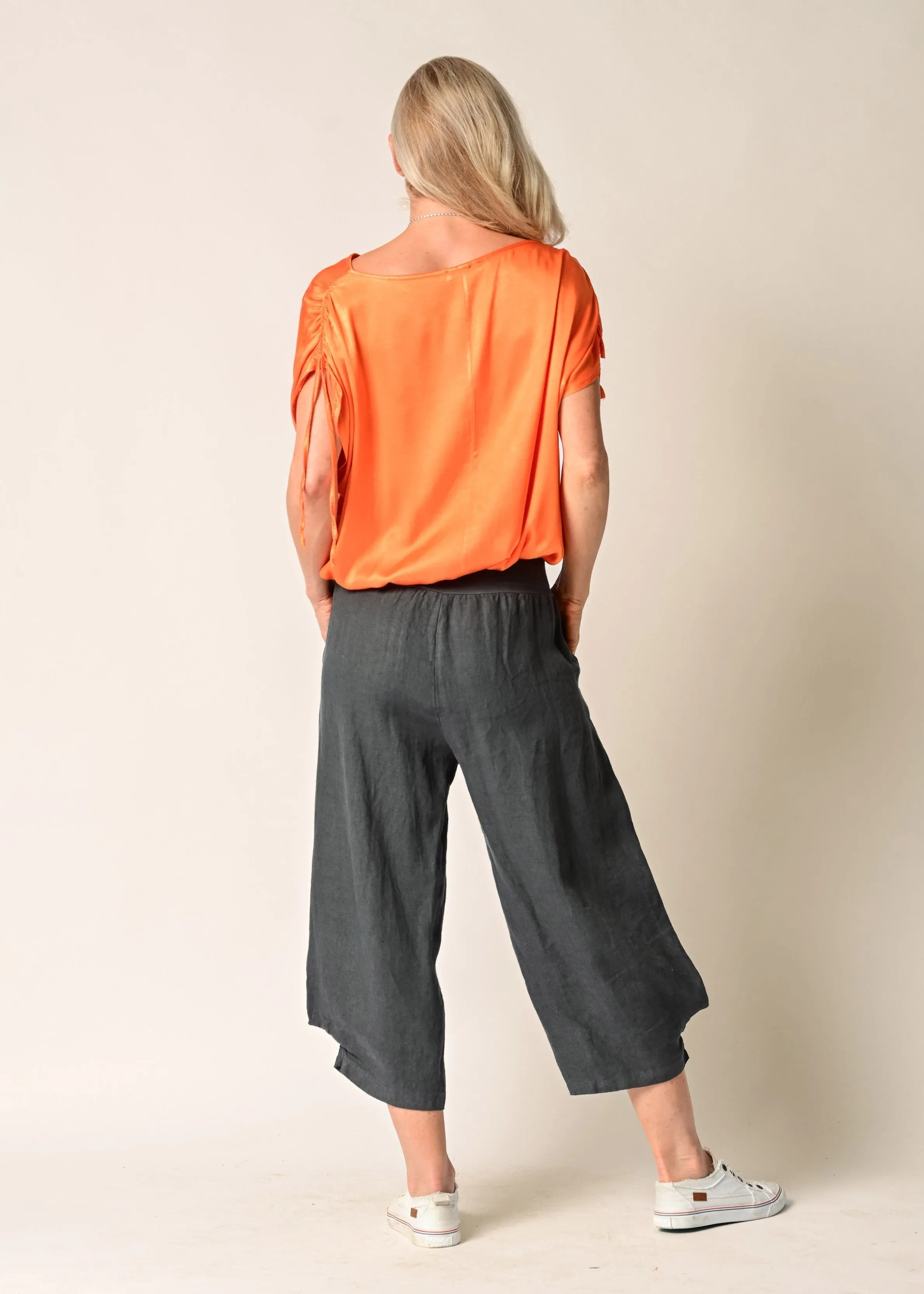 Addison Linen Pants in Granite
