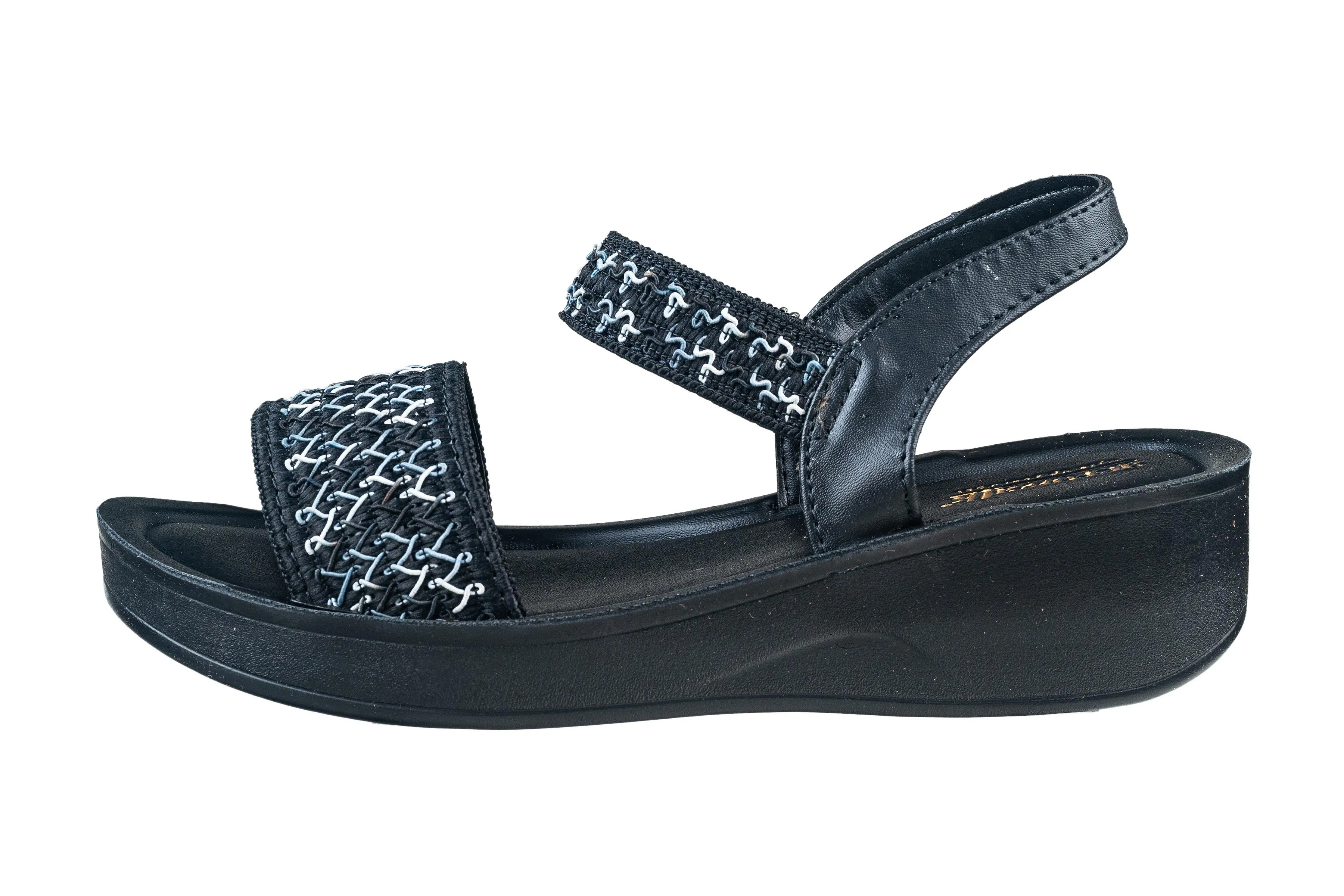 Aerowalk Ladies Black Sandal PU