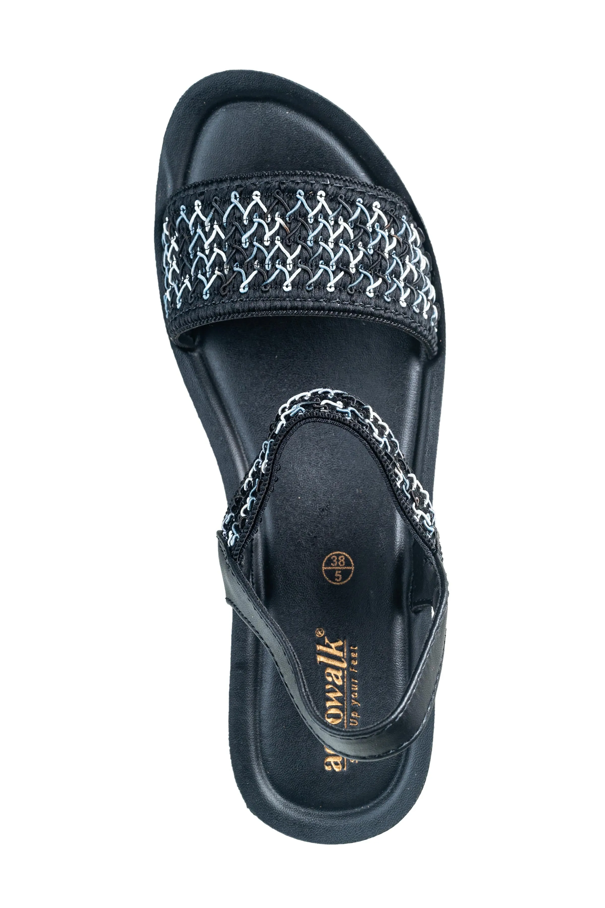 Aerowalk Ladies Black Sandal PU