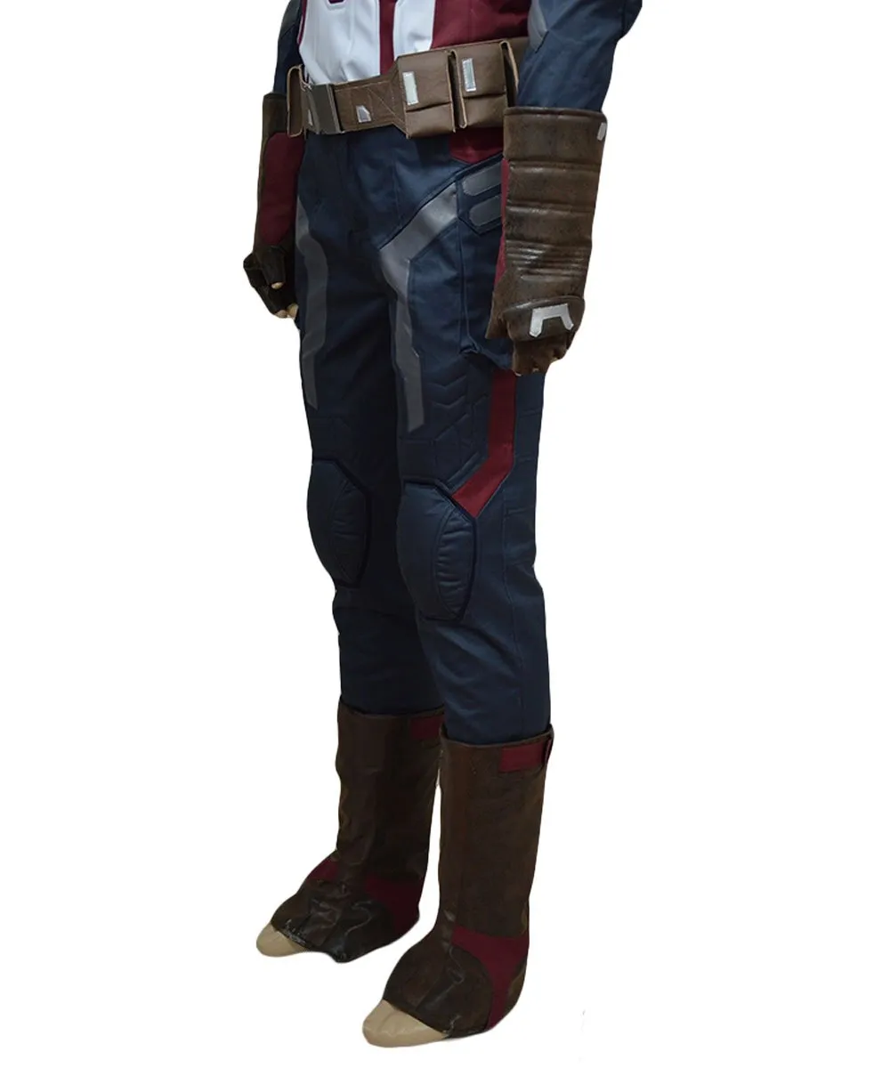 Age of Ultron Captain America Steve Rogers Uniform Outfit Cosplay Costume