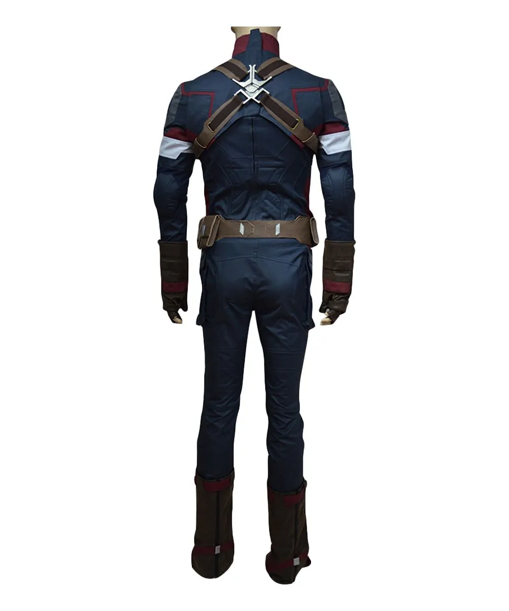 Age of Ultron Captain America Steve Rogers Uniform Outfit Cosplay Costume