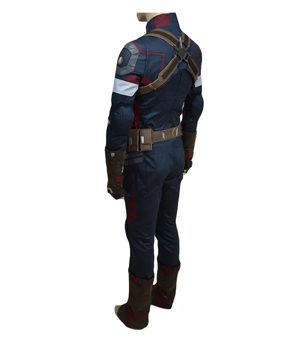 Age of Ultron Captain America Steve Rogers Uniform Outfit Cosplay Costume