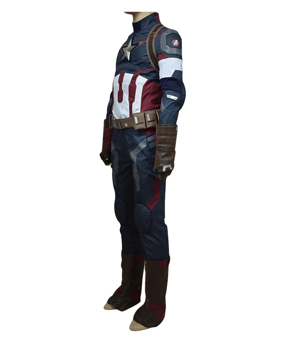 Age of Ultron Captain America Steve Rogers Uniform Outfit Cosplay Costume