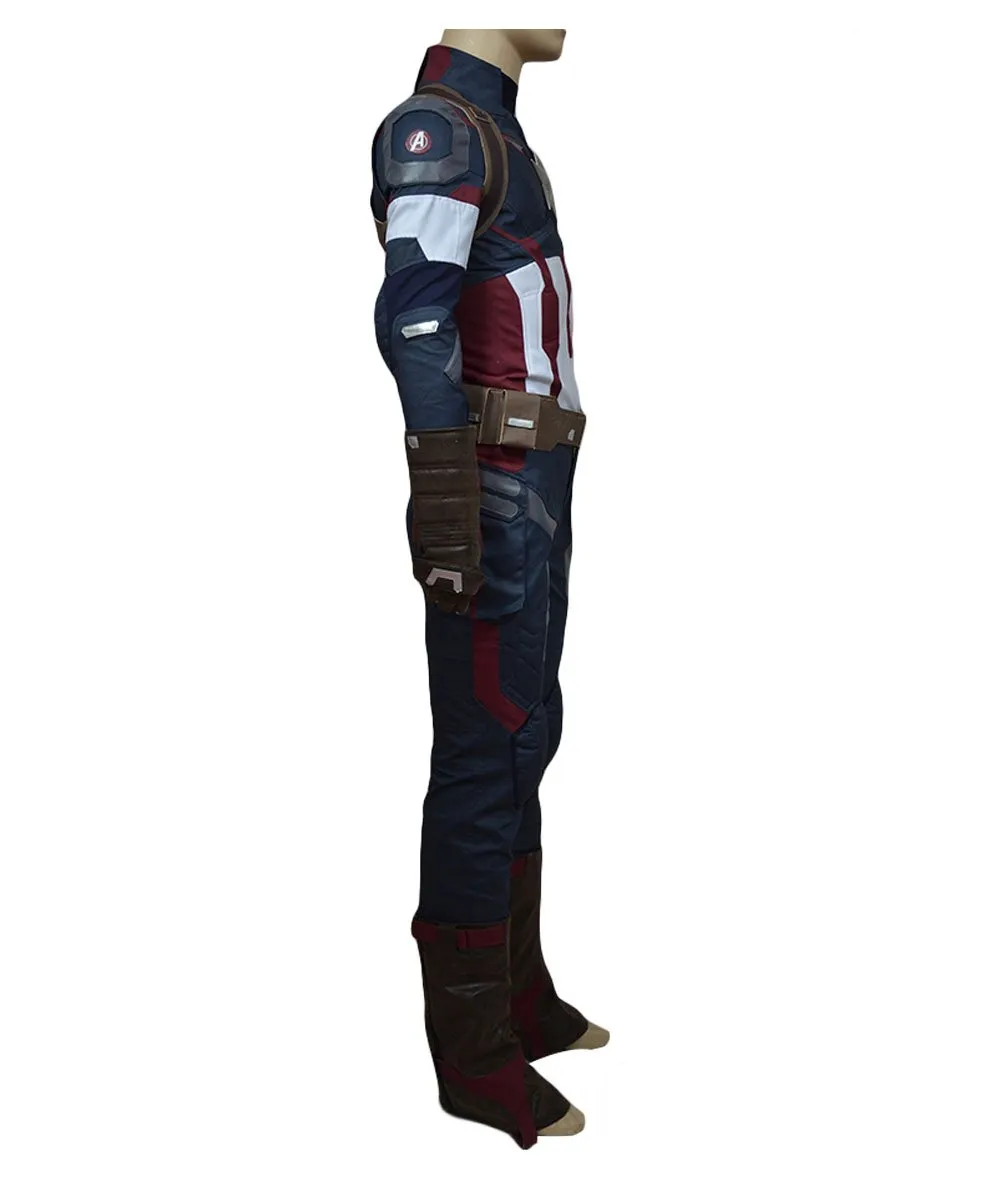Age of Ultron Captain America Steve Rogers Uniform Outfit Cosplay Costume