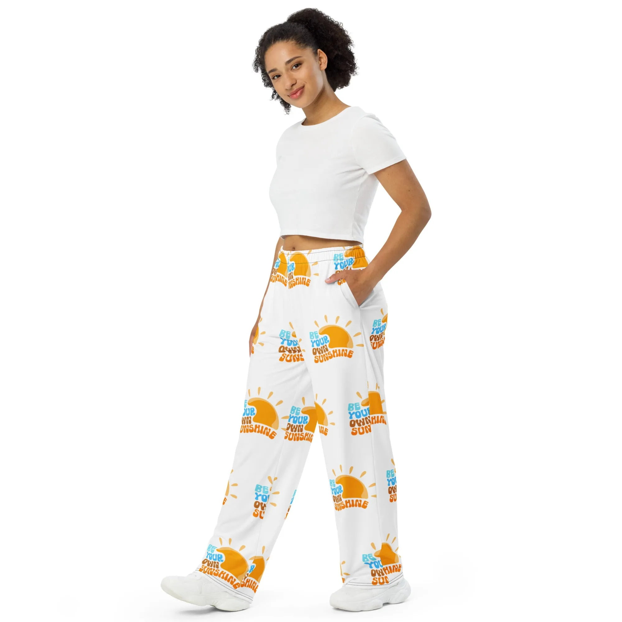 All-over print unisex wide-leg pants
