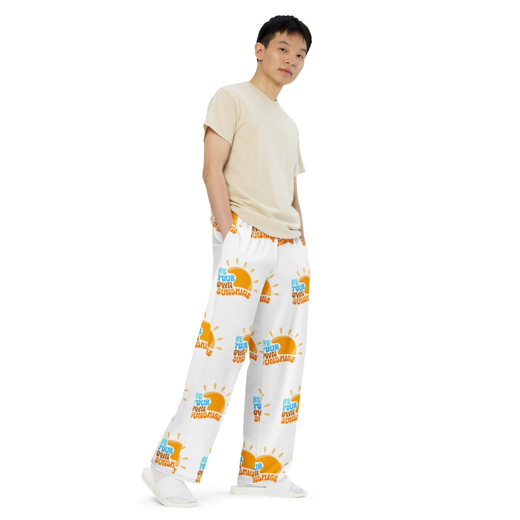 All-over print unisex wide-leg pants