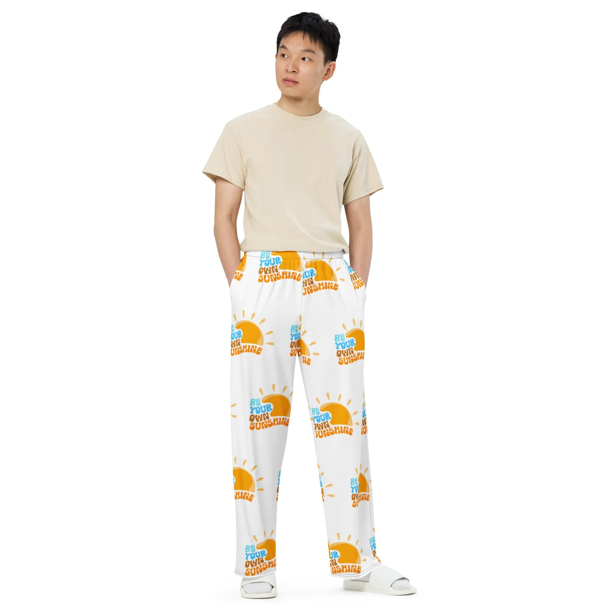 All-over print unisex wide-leg pants