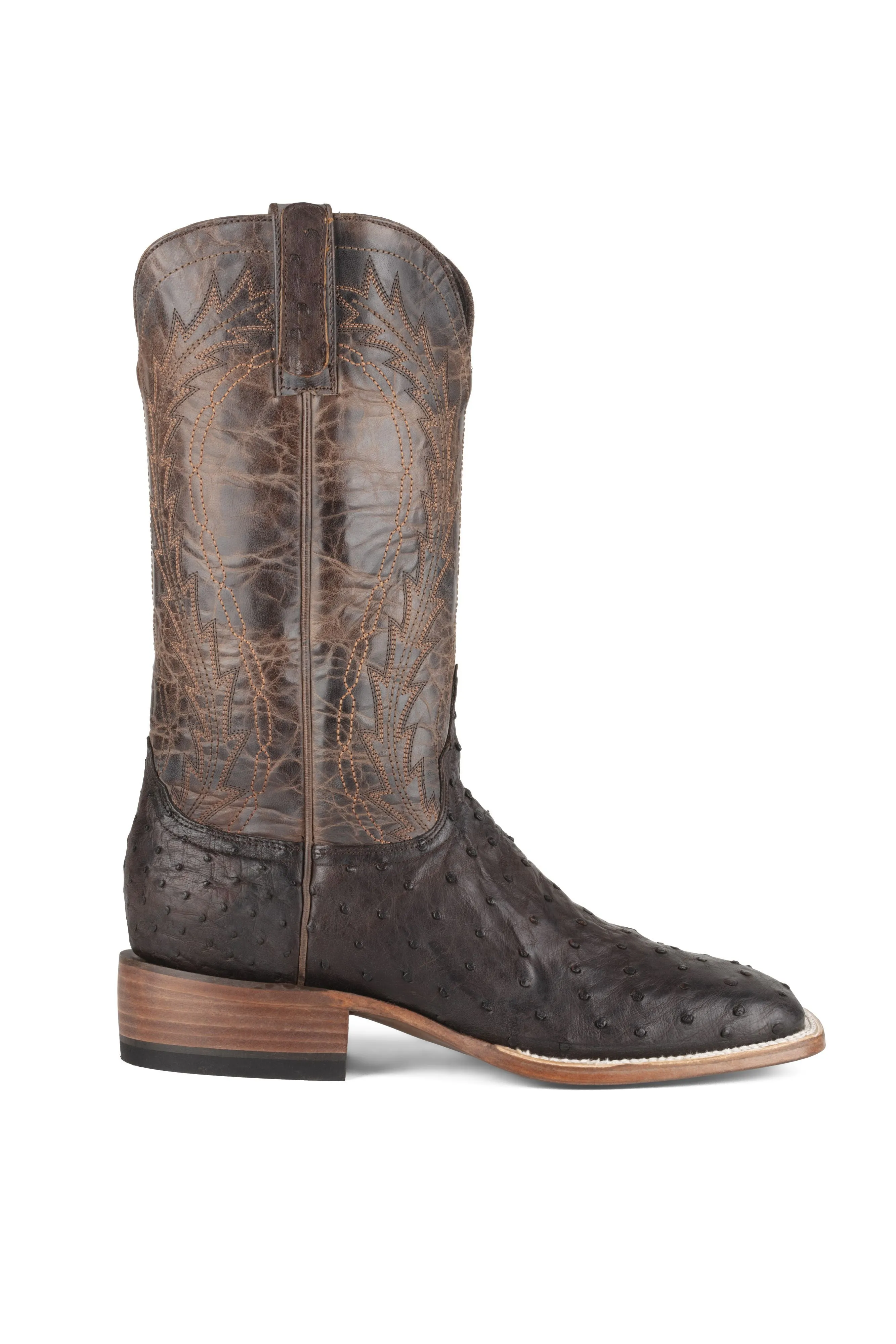 Allens Brand - Full Quill Ostrich - Square Toe - Chocolate