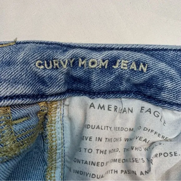American Eagle Ripped Curvy Mom Jeans
