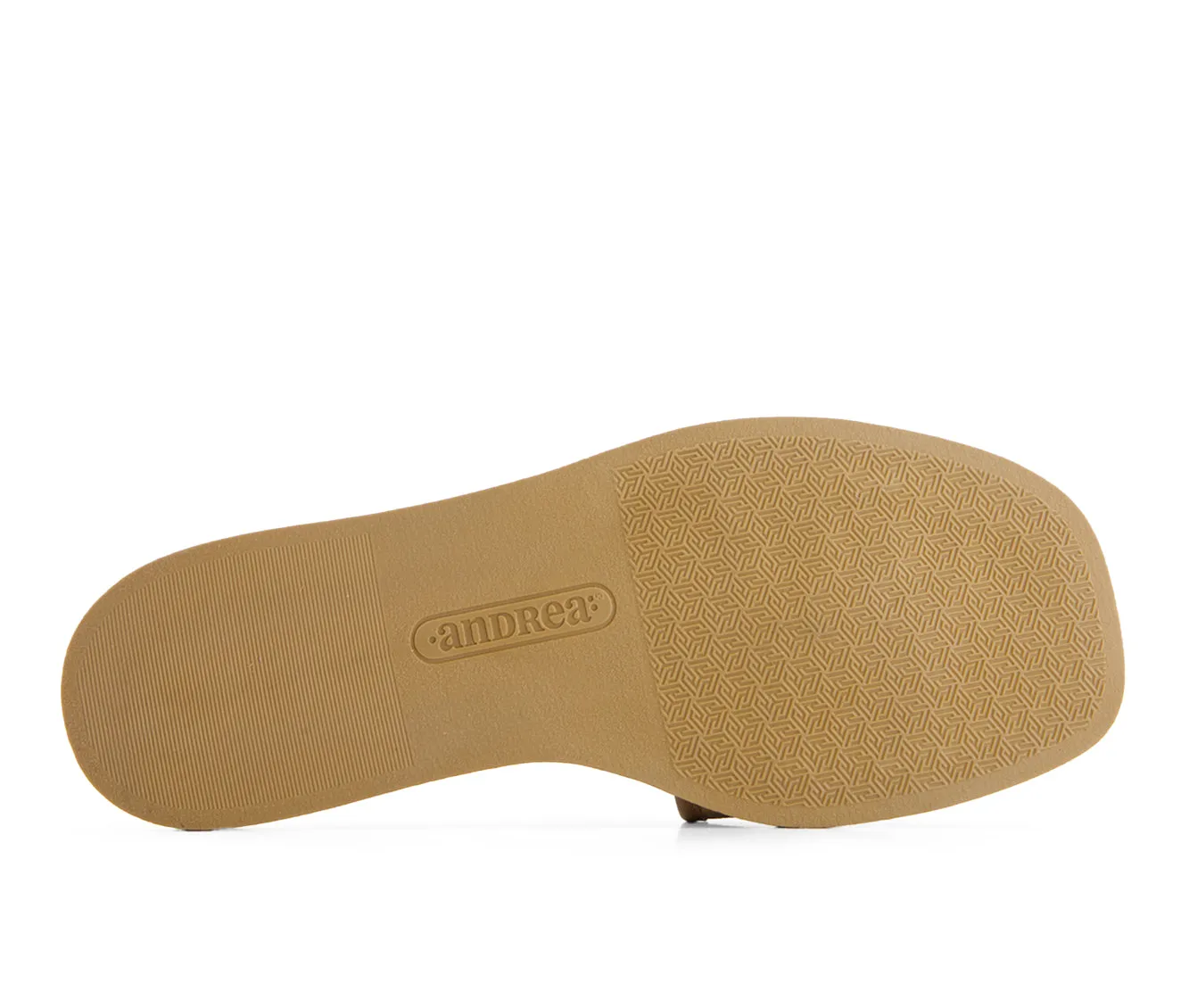 Andrea Women's Flat Sandals With Golden and Beige Charm on Textile upper 69425
