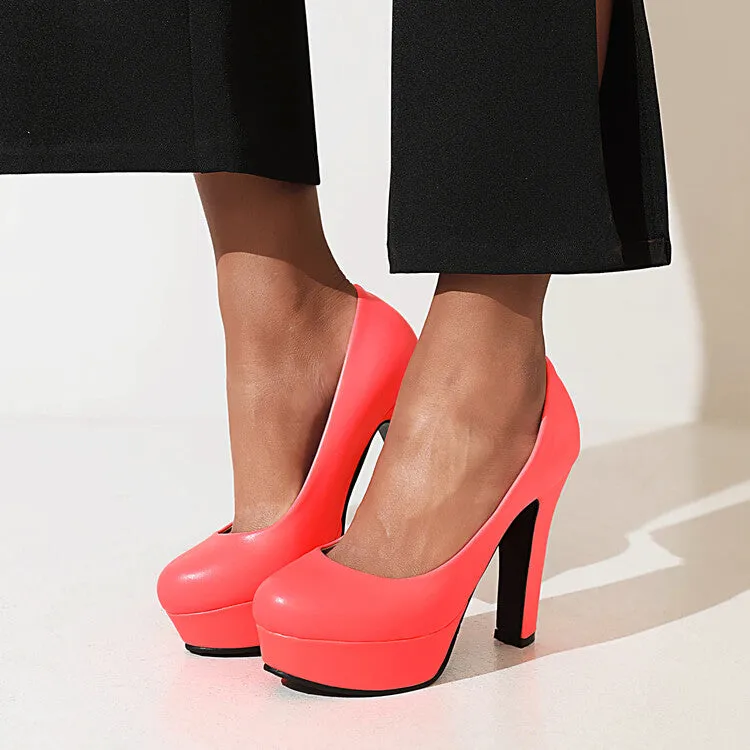 Andy Color Sparkling High Heel Platform Pumps