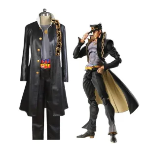 Anime JoJo's Bizarre Adventure Kujo Jotaro Cosplay Costume with Hat