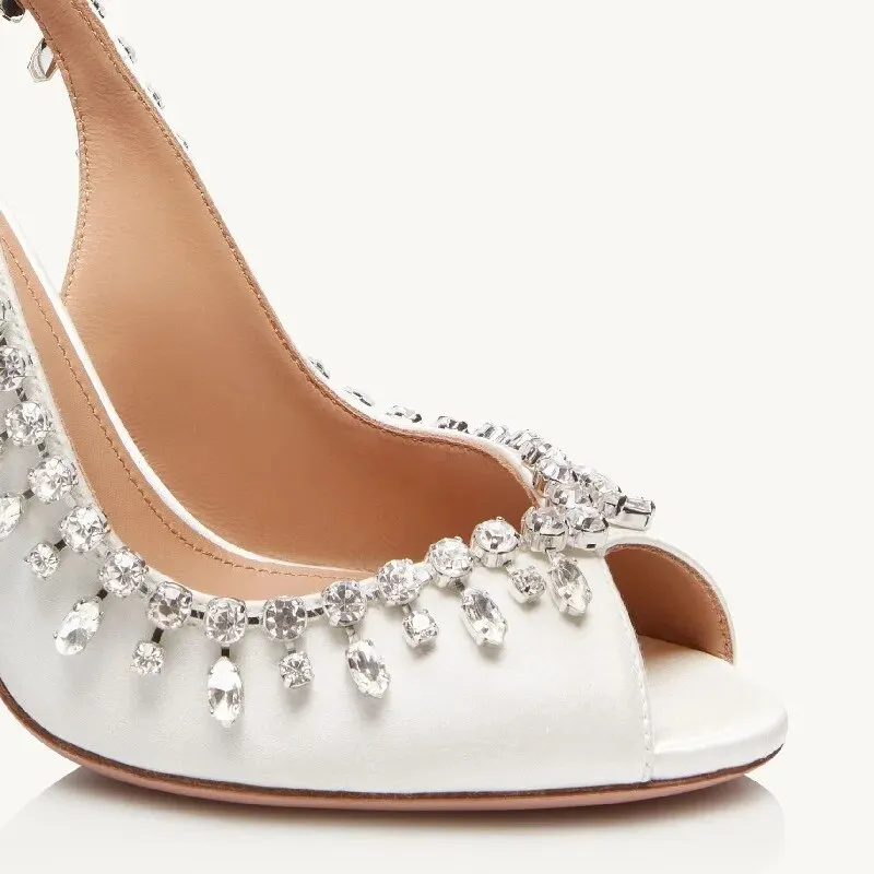 Ankle Strap Rhinestones Tassel High Heels