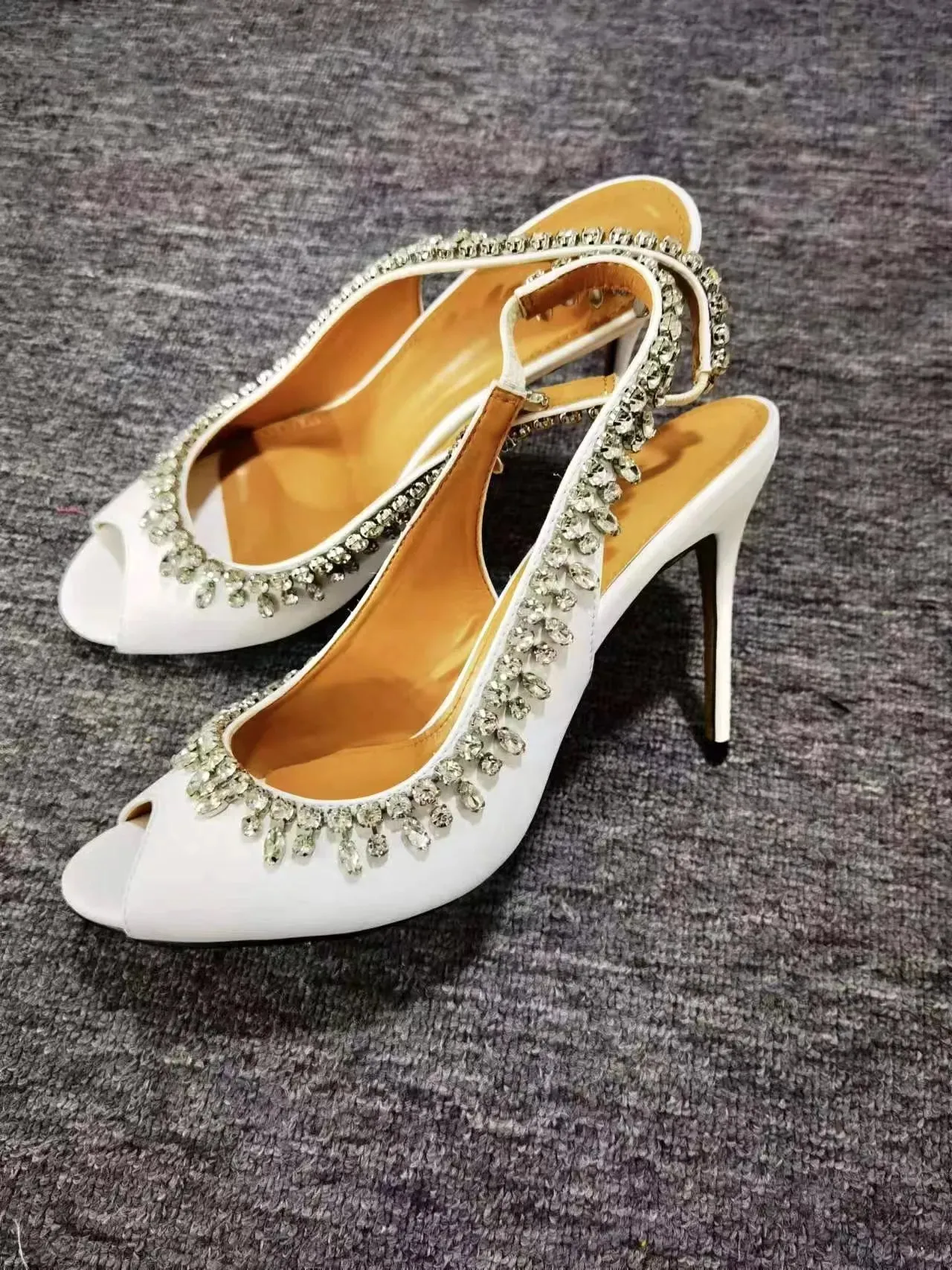 Ankle Strap Rhinestones Tassel High Heels