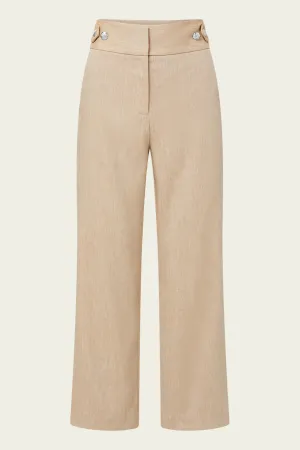 Aubrie Linen Pant in Khaki Melange