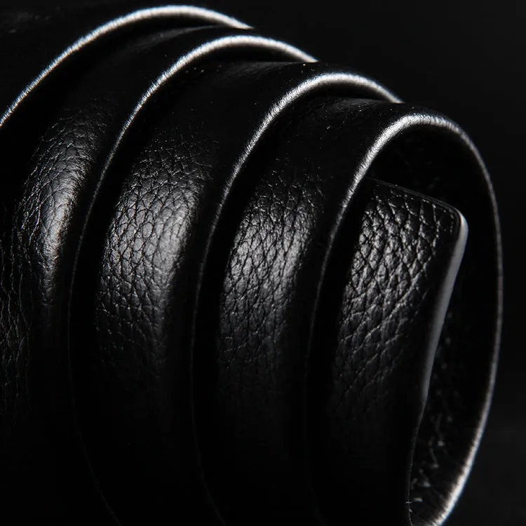 Automatic Buckle Head Layer Cowhide Leather Belt