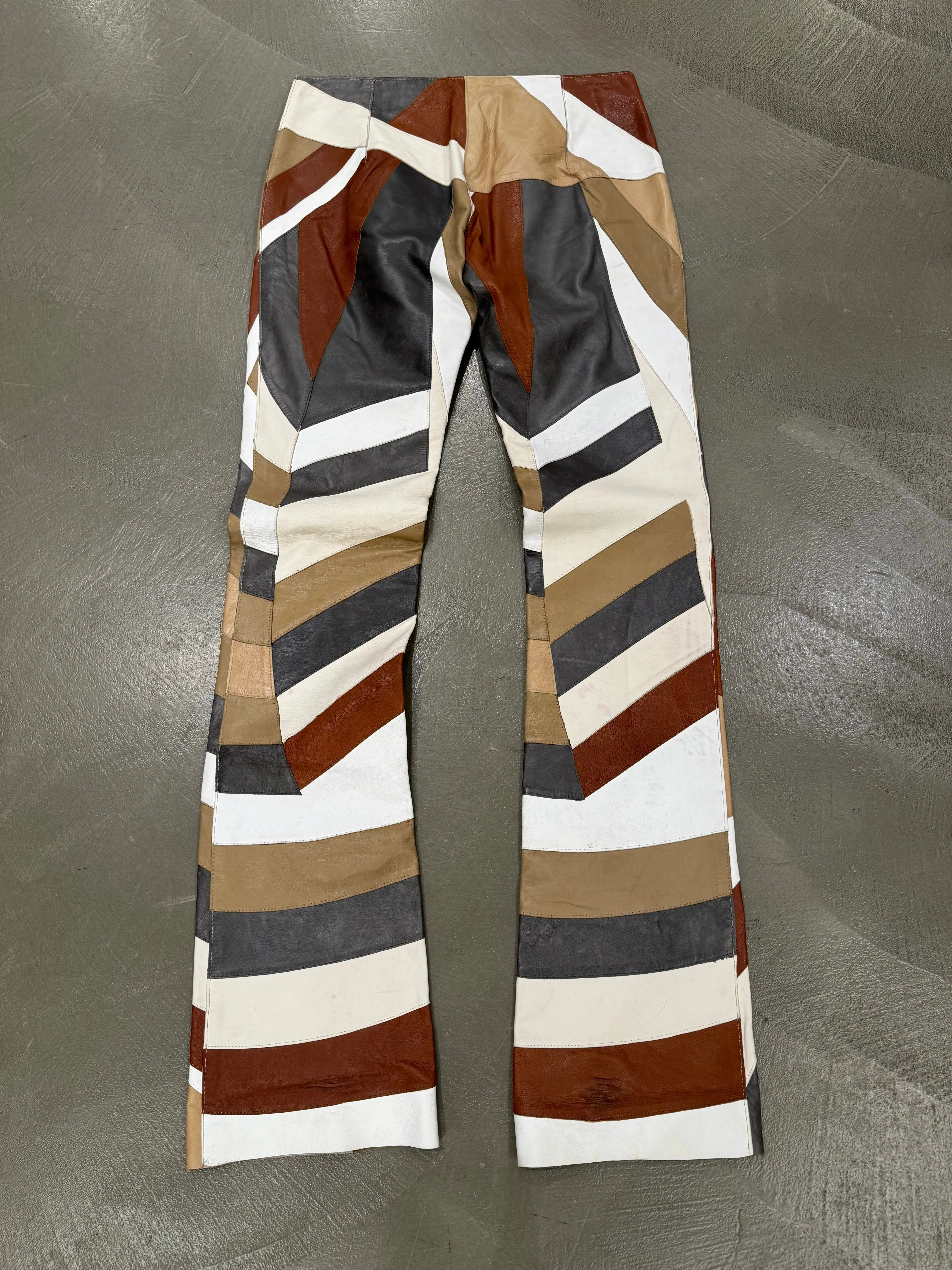 A/W2002 Dolce & Gabbana runway patchwork leather pants