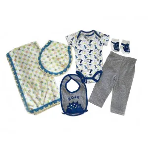 Baby Boy Blanket Blue Stars Dinosaur Gift Set