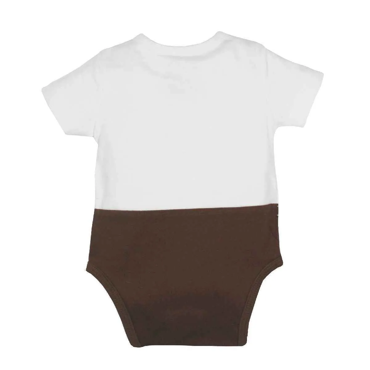 Baby Onesie Body 'Suspenders' Brown (size 56)