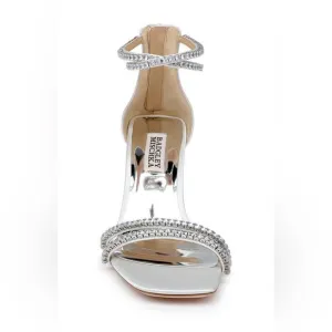 Badgley Mischka - Lillie Crystal Dual-Strapped Block Heels
