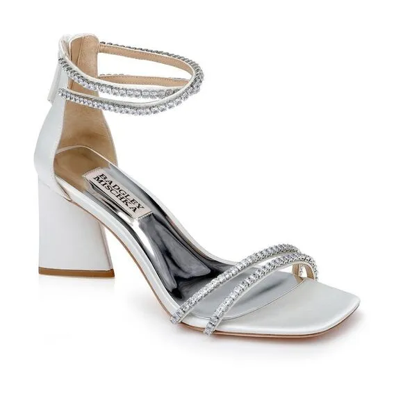 Badgley Mischka - Lillie Crystal Dual-Strapped Block Heels