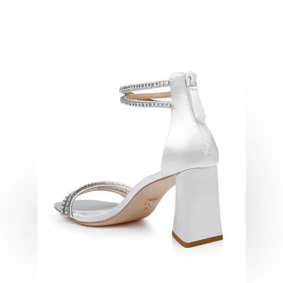 Badgley Mischka - Lillie Crystal Dual-Strapped Block Heels