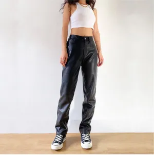 Basic Faux Leather Pants - Black or Brown