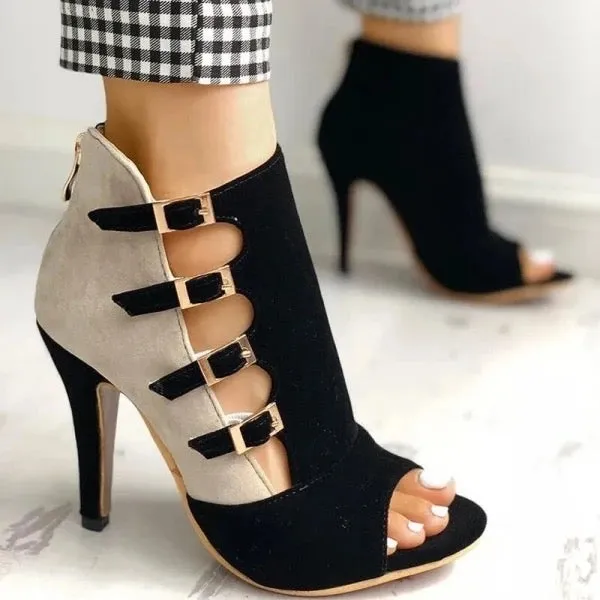 Bella Buckle Embellished Heels