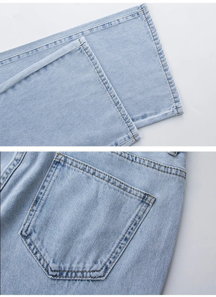 BerryBetty - Low Rise Jeans Women Baggy Jeans New Fashion Straight Leg Pants Y2k Denim Trousers Blue Vintage Mom Loose Low Waist Jeans