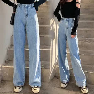 BerryBetty - streetwear high waist women's fashion jeans woman girls women wide leg pants trousers female trousers denim bagge mom jeans