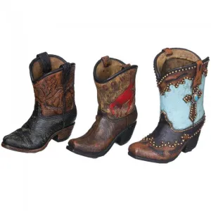 BG87-2163--Blk/Turq Figurines Small Boots
