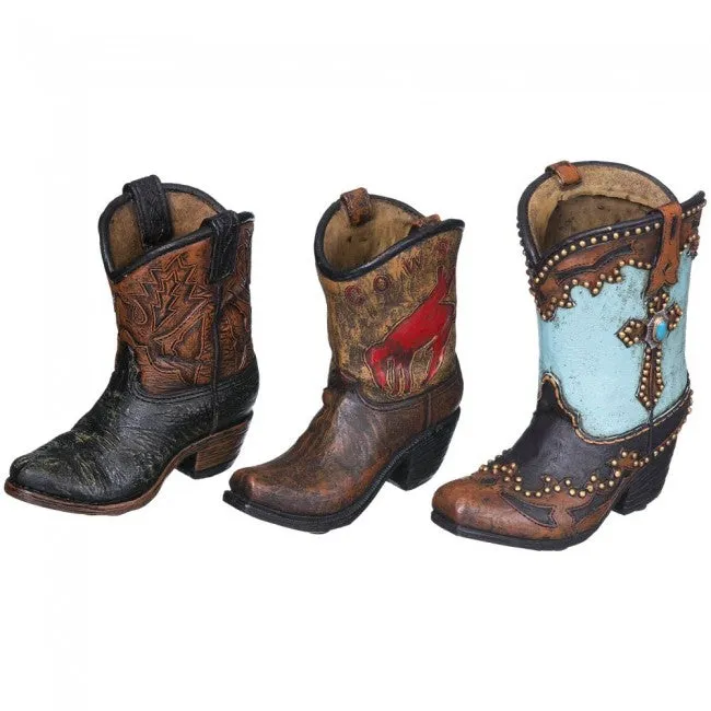 BG87-2163--Blk/Turq Figurines Small Boots