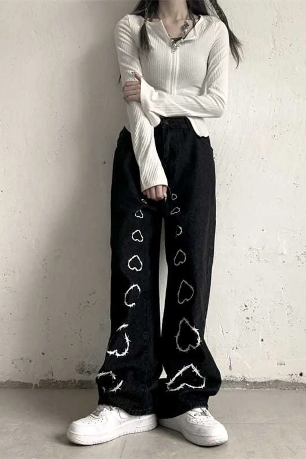Big Love Pattern Casual Wide Leg Pants