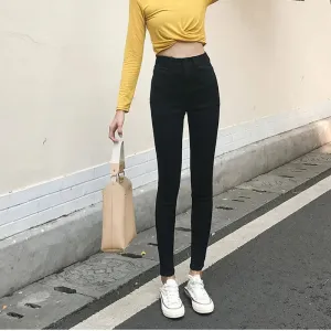 Big Size 25-34 Women Jeans Vintage High Waist Skinny Denim Pants Korean Streetwear Slim Vaqueros Stretch Pantalones Legging Pant