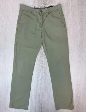 Billabong Mens Khaki Green Straight Chinos Size 32 (Damaged Waist)