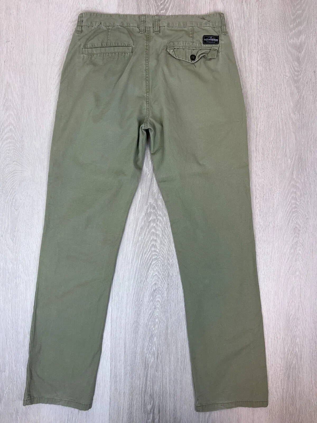 Billabong Mens Khaki Green Straight Chinos Size 32 (Damaged Waist)