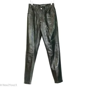 Black Leather High Waist Pants (BR)