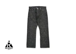 Black Star Leather Patches Denim Jeans "Black"