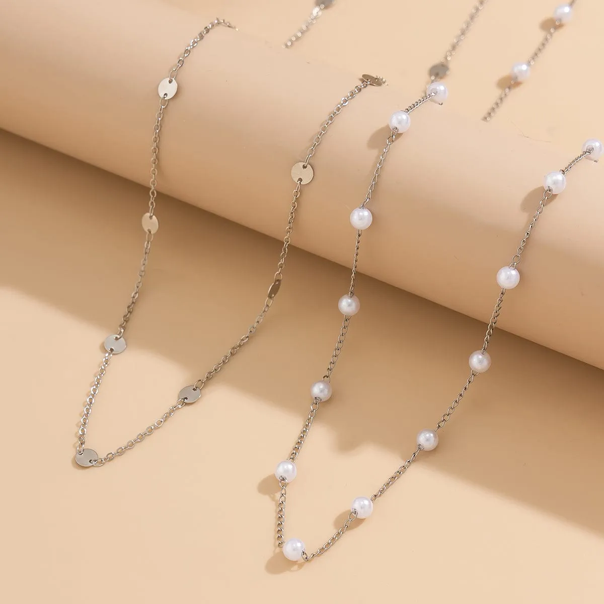 Bohemia Layered Pearl Sequin Saturn Belly Chain Set
