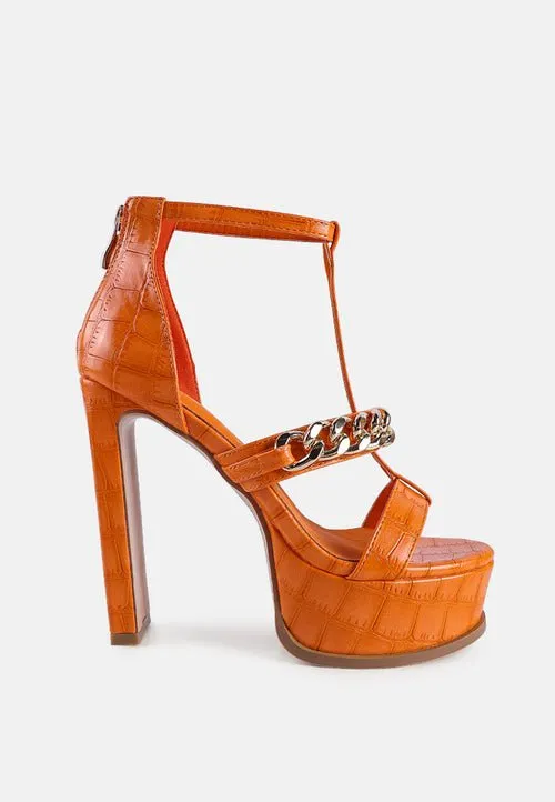 Bonita Chic Metal Chain Zip Sandals for Women – Trendy & Durable Design